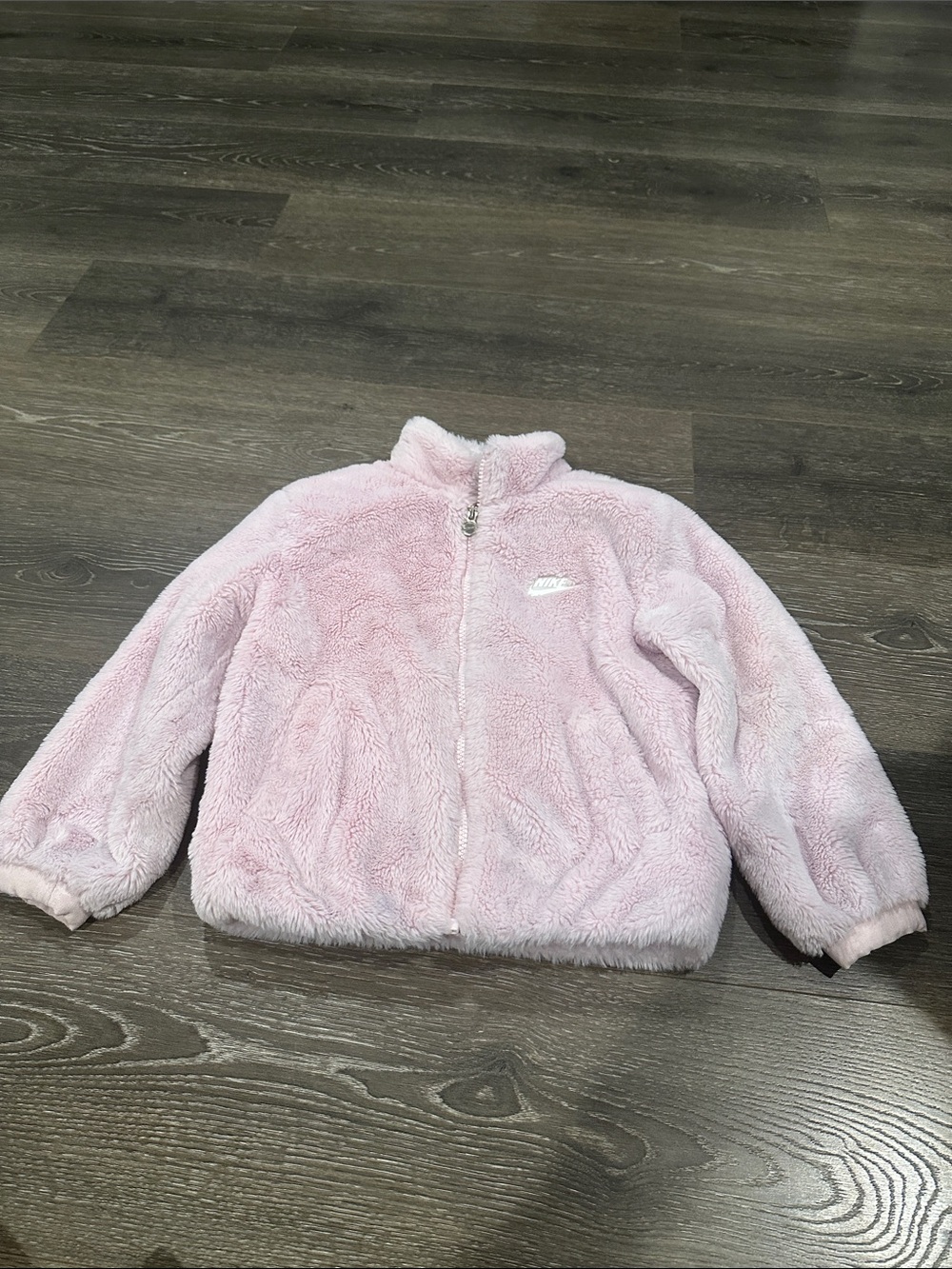 Nike Kids Light Pink Plush Zip-Up Fleece Jacket